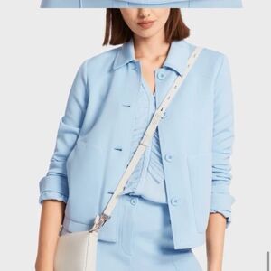 Marc Cain blue stretchy Jacket women’s size 12 US blazer Italian Quiet Luxury